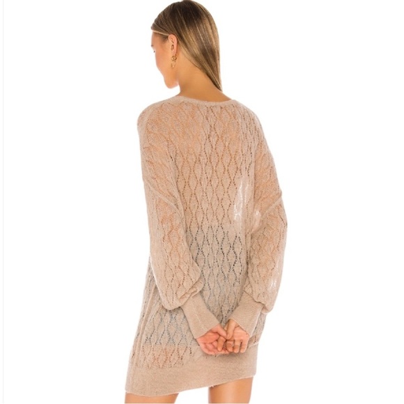 Free People Say Hello Sweater wool alpaca open knit whimsical neutral slouchy - Picture 6 of 13
